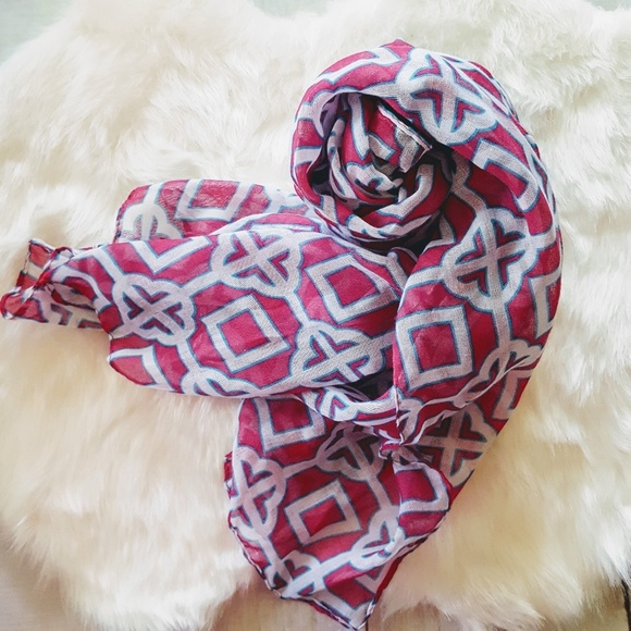 Pink and White Soft and Airy Scarf - Picture 1 of 4